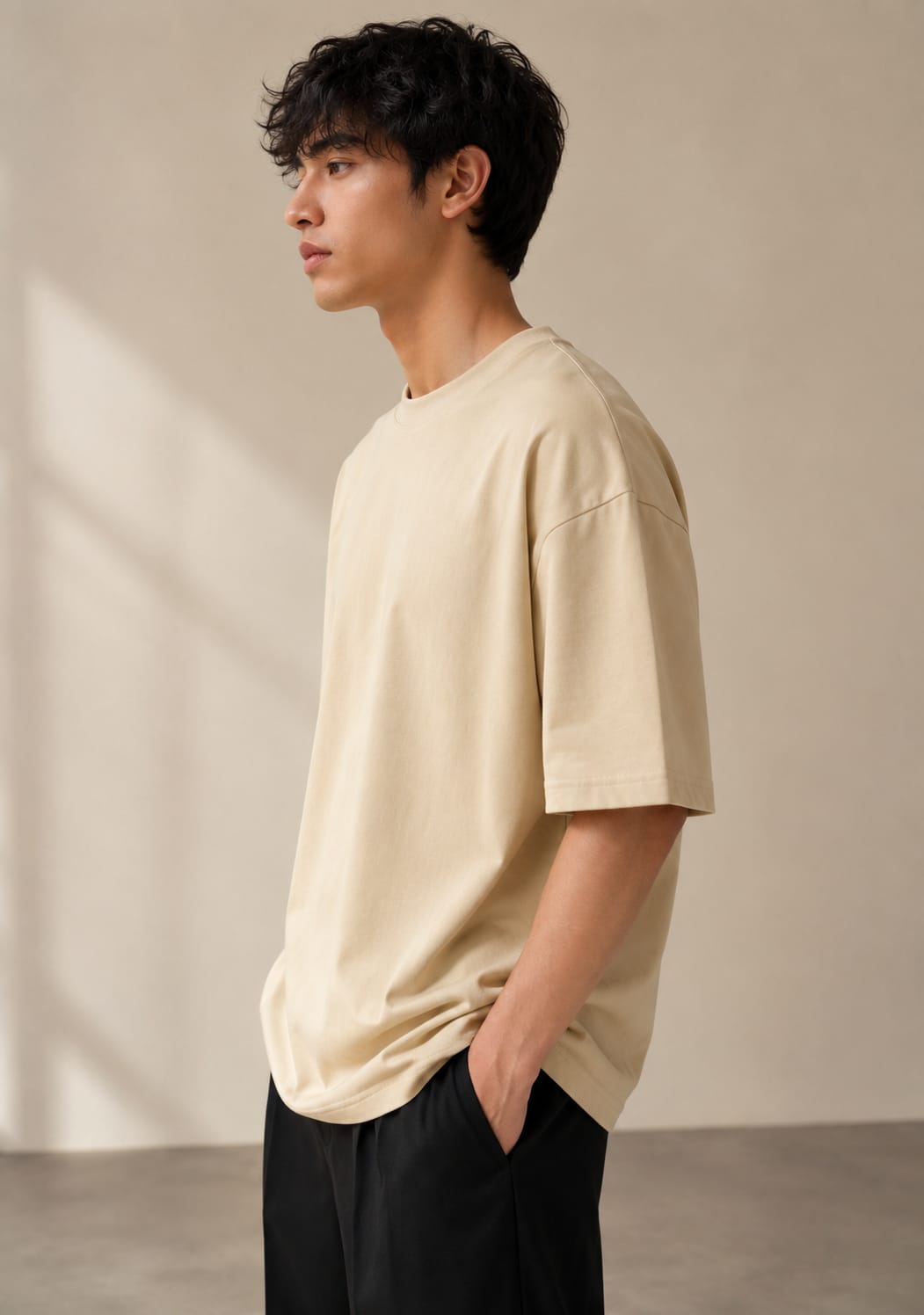 Sand Beige Oversized T-Shirt