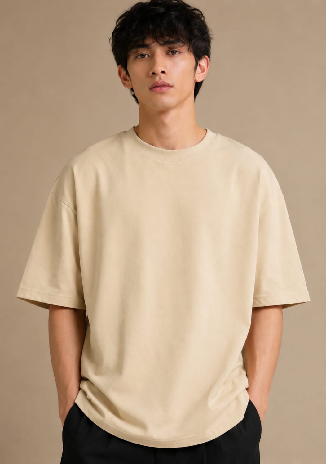 Sand Beige Oversized T-Shirt