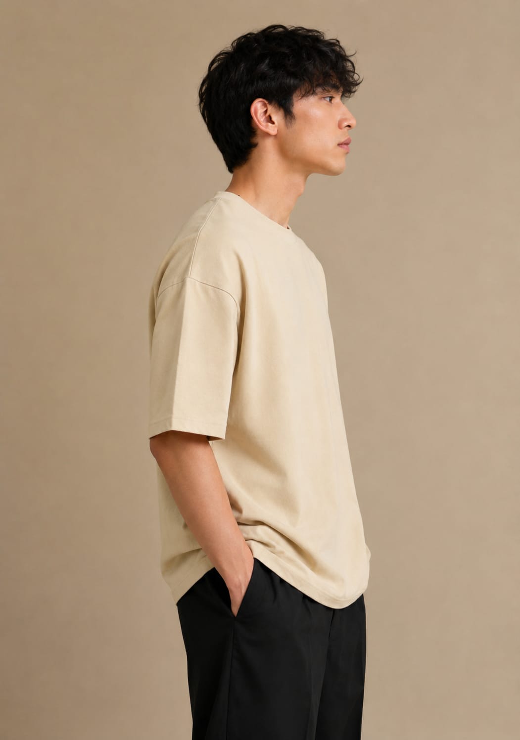 Sand Beige Oversized T-Shirt